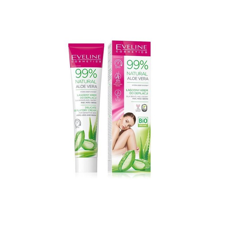 كريم إزالة الشعر بـ 99% صبار طبيعي من EVELINE