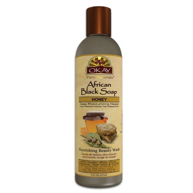 غسول المغذي للبشرة بالصابون الأسود الأفريقي والعسل من OKAY