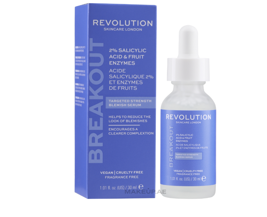 سيروم لمعالجة البشرة بـ 2% حمض الساليسيليك وأنزيمات الفاكهة من Revolution