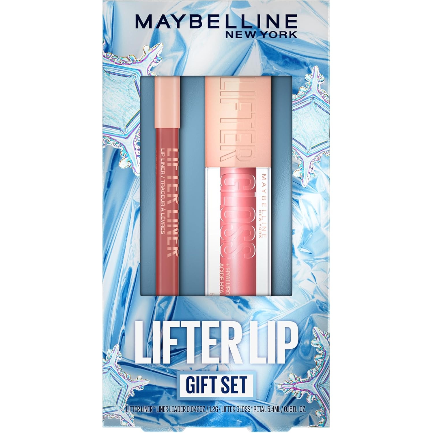 سيت هدايا ملمع شفاه وقلم تحديد من maybelline