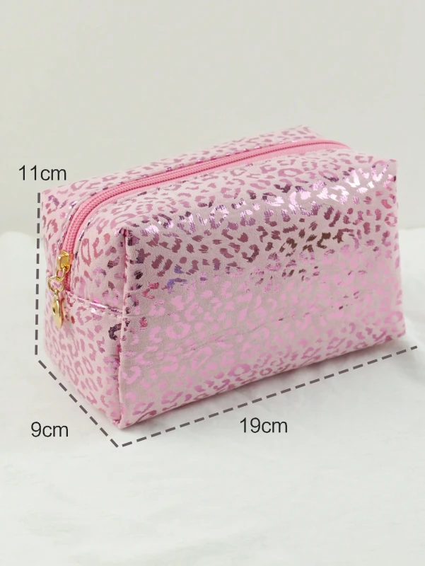 حقيبة مكياج بنقشة الفهد اللامعة - لجرأة وأناقة لا مثيل لها