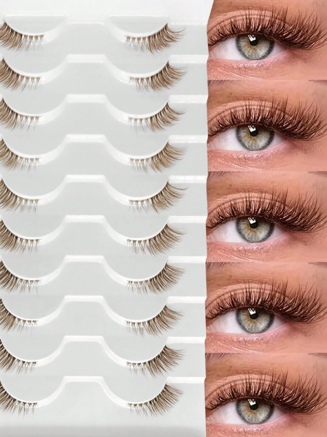 رموش اصطناعية طبيعية لون بني