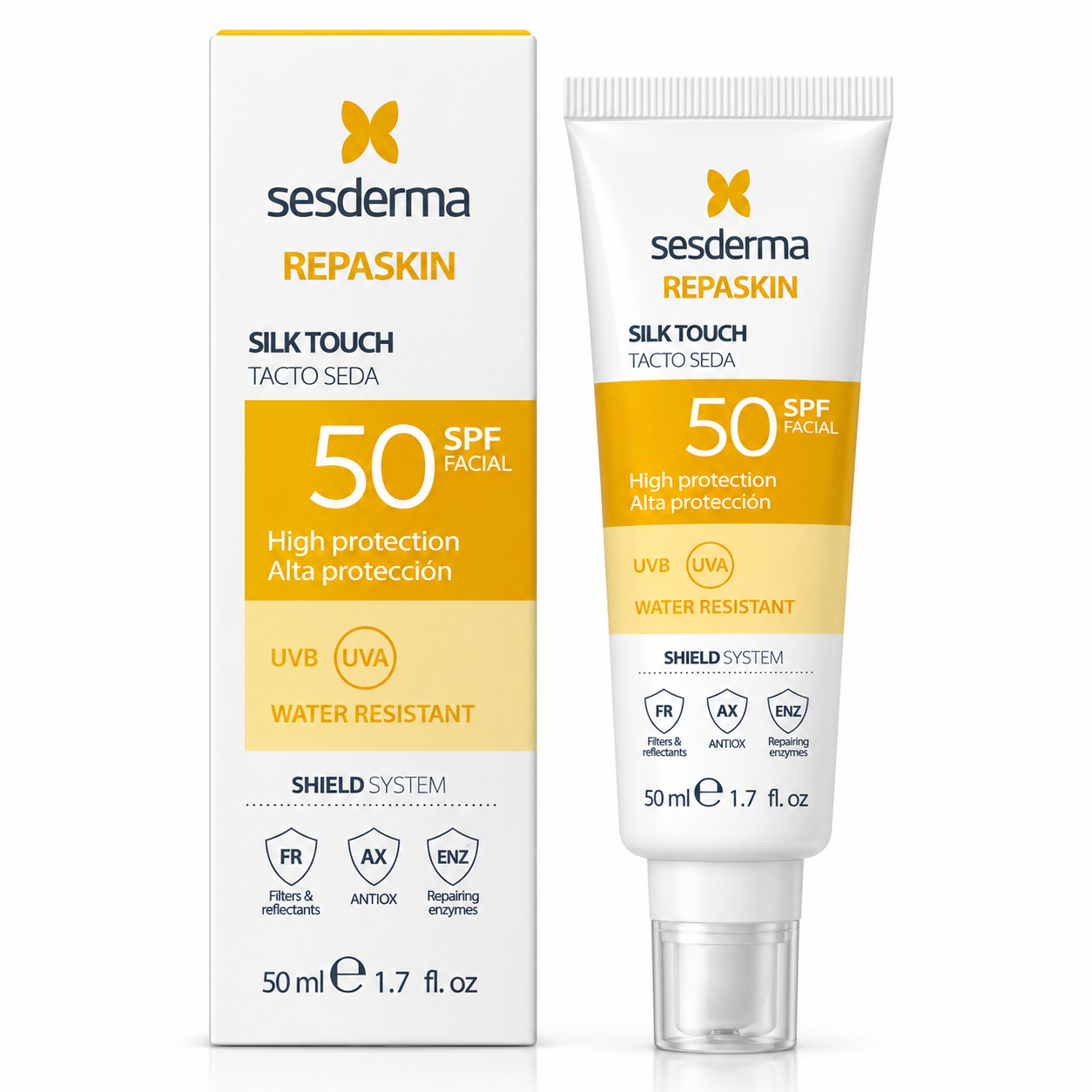 واقي شمس للوجه بحماية عالية ولمسة حريرية ومقاوم للماء silk touch من sesderma