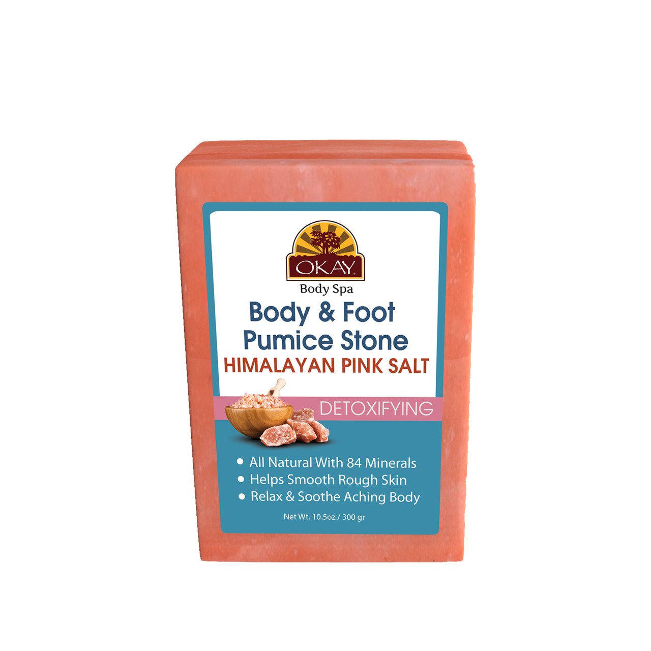 حجرالخفاف للجسم والقدمين مع ملح الهيمالايا الوردي من OKAY