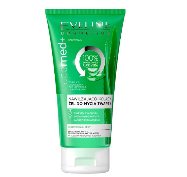 غسول جل الوجه المرطب والمهدئ بـ 100% صبار طبيعي من EVELINE