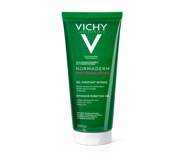 غسول للوجه بتركيبة هلامية منعشة للبشرة الدهنية والحساسة والمعرضة لحب الشباب من vichy