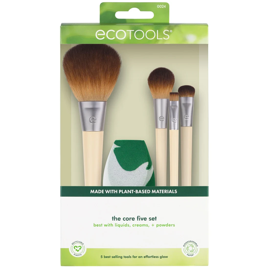 مجموعة فرش Core Five Makeup Brush and Sponge Set من EcoTools