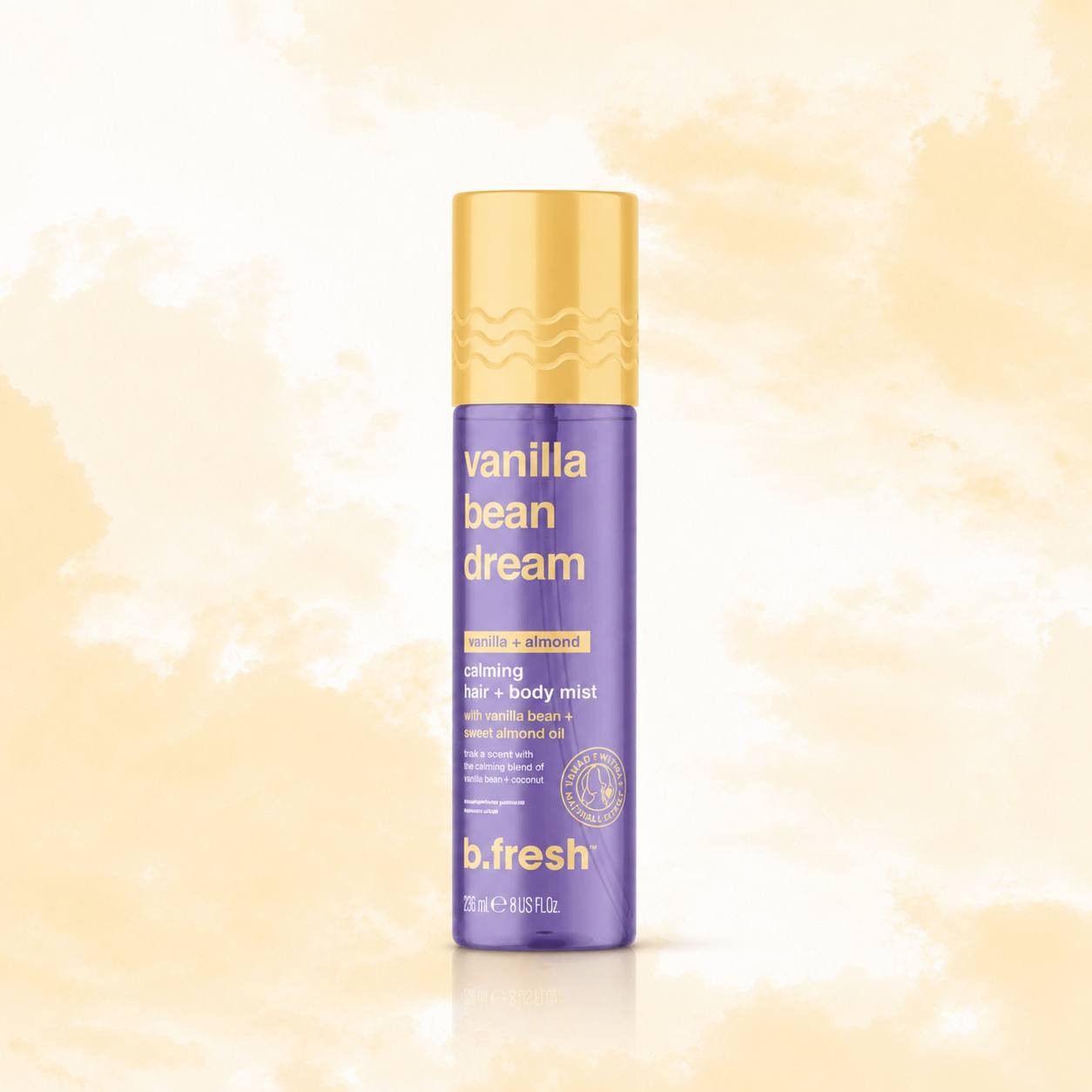 معطر الشعر والجسم مهدئ يجمع بين رائحة الفانيلا الحلوة وزيت اللوز الحلو المغذي من B.FRESH