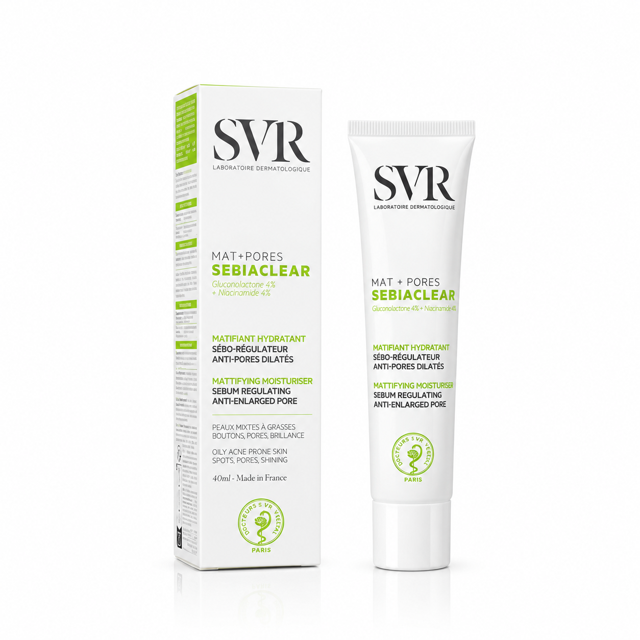 كريم للبشرة المختلطة إلى الدهنية والمعرضة لحب الشباب Sebiaclear Mat + Pores من SVR