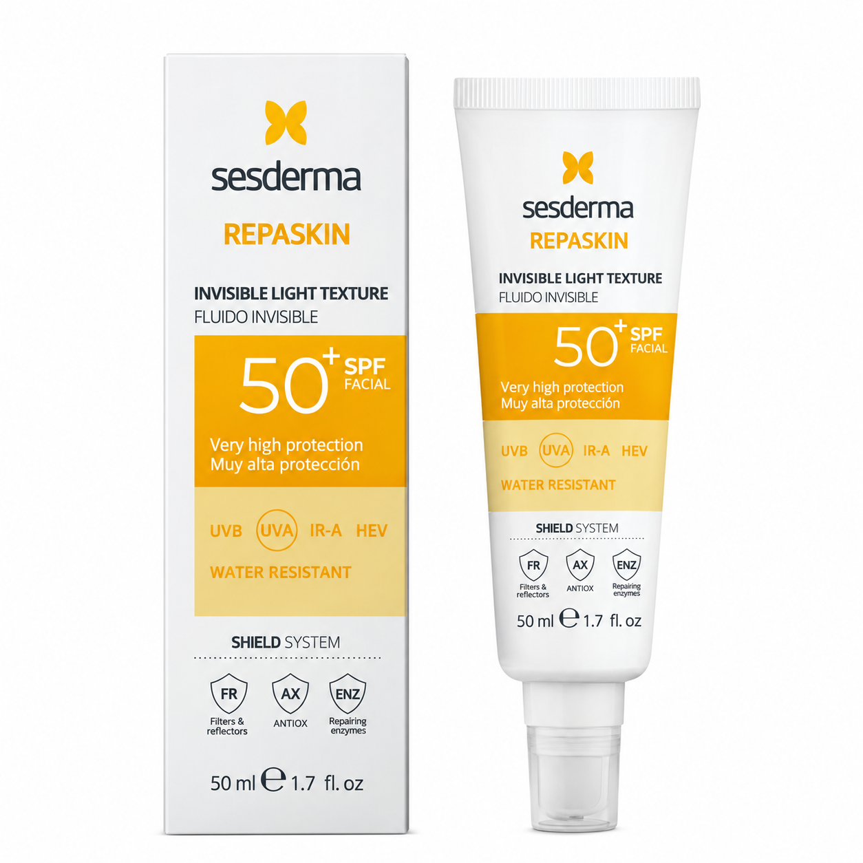 واقي شمس للوجه بتركيبة خفيفة وغير مرئية ومقاومة للماء invisible light من sesderma