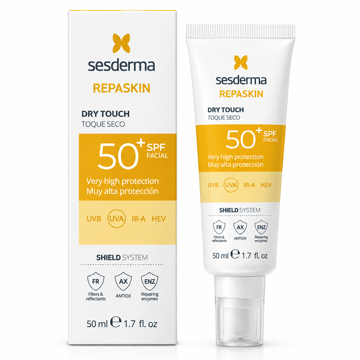 واقي شمس للوجه بلمسة جافة وحماية عالية جداً SPF 50 dry touch من sesderma