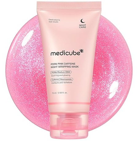 ماسك النوم الوردي بالكافيين من MEDICUBE