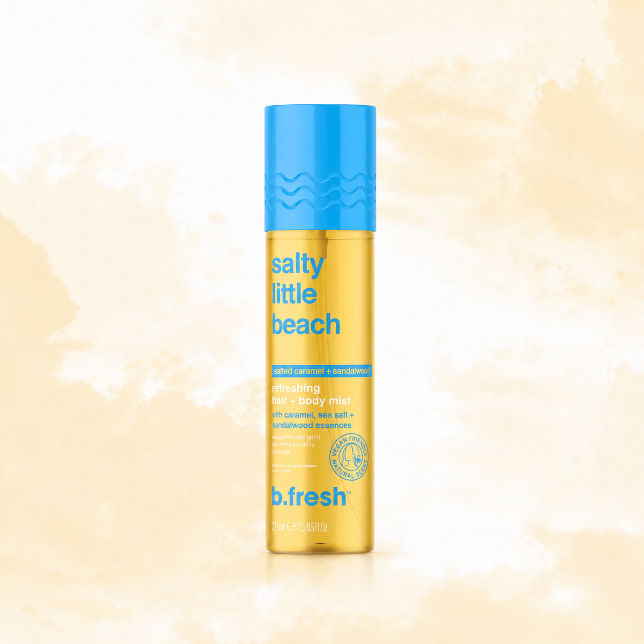 معطر الشعر والجسم منعش يجمع بين روائح الكراميل المملح وخشب الصندل من B.FRESH