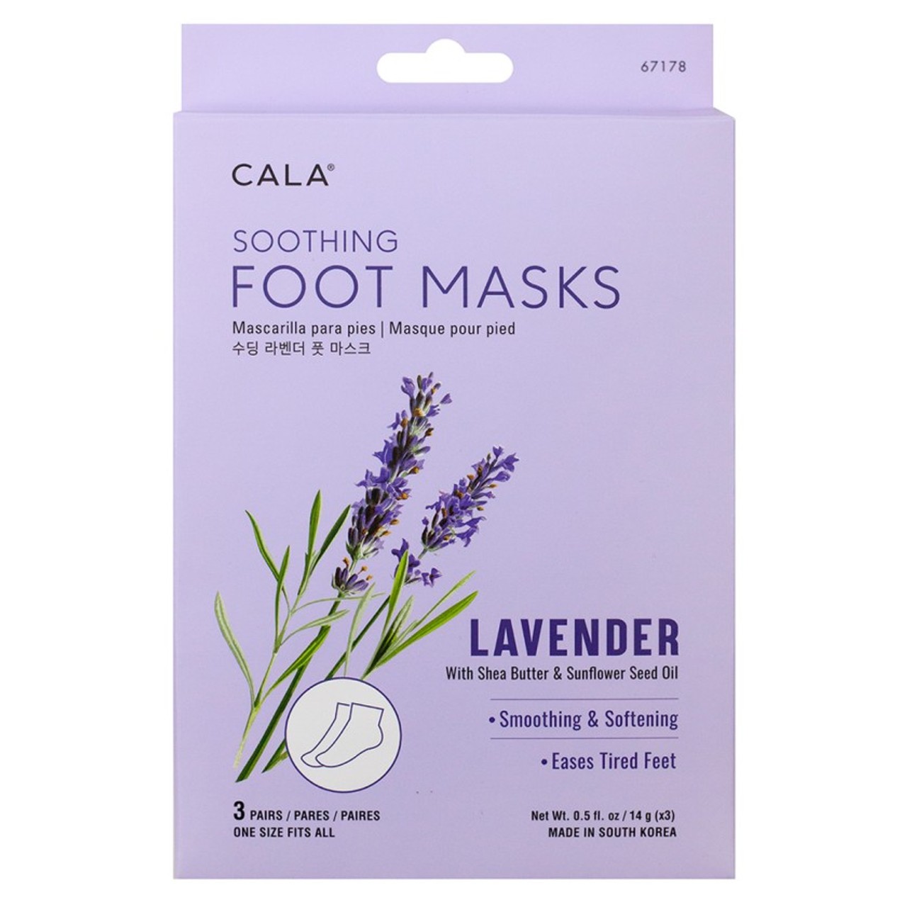cala moisturizing foot mask lavender