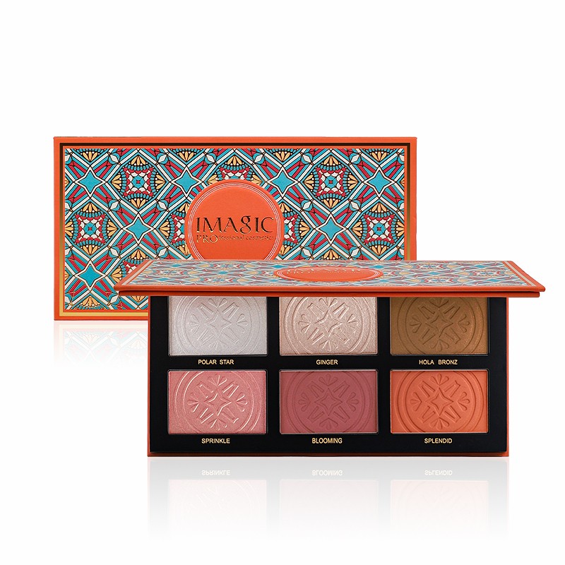 باليت أحمر خدود وهايلايتر مكون 6 الالوان متنوعه من IMAGIC