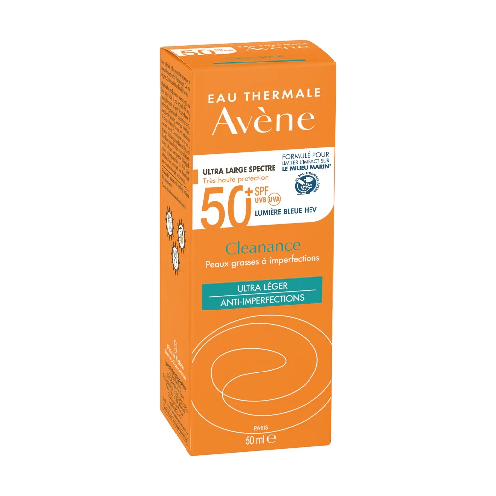 واقي الشمس كلينانس سولار SPF50 للبشرة الدهنية والمعرضة للشوائب من Avene